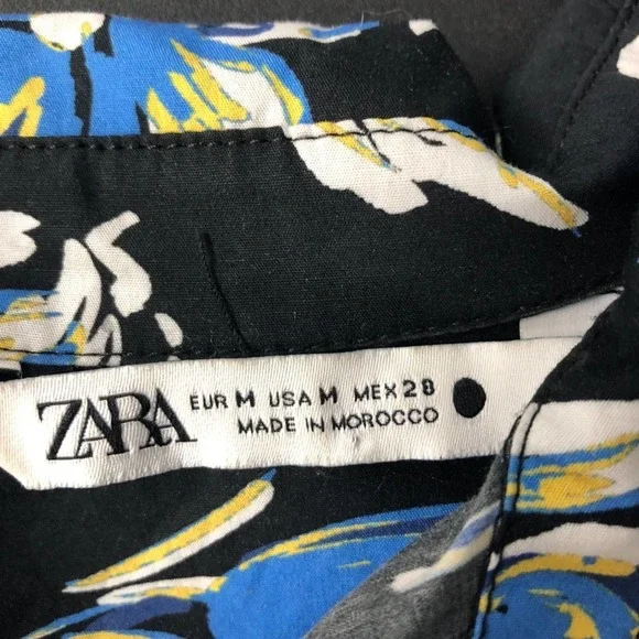 LZara Floral Mini Dress/black/ Blue medium - Picture 6 of 7